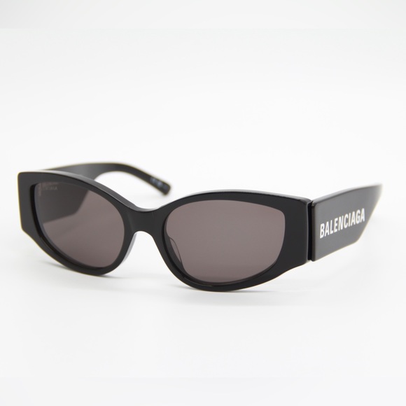 NEW BB0258S 001 OVERSIZED BALENCIAGA BLACK SUNGLASSES - Picture 4 of 15